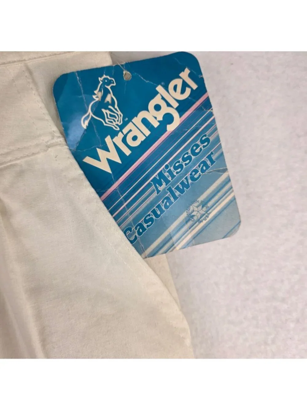 Vintage Wrangler Misses Casual Shorts Sz 6 White Deadstock USA Comfort Americana